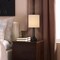 Set of 2 Modern Black Table Lamps – Compact Nightstand Lamps with Fabric Shade for Bedroom, Office, and Living Room